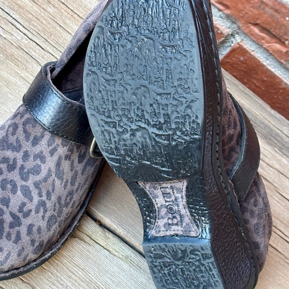 Born Leather Animal Print Black Gray Comfort Slip On Shoes Sz 9.5M - Picture 7 of 7